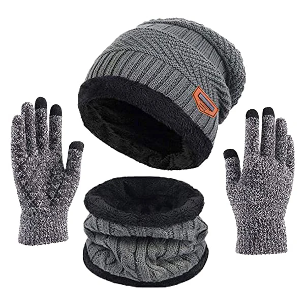 Chapeau écharpe gants ensemble unisexe hiver