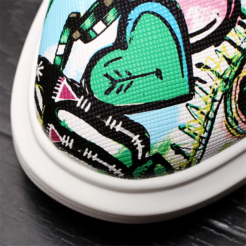 Men's Shoes Sneaker New Small White Shoes Men's Print Casual Shoes Wild Fashion Classic Men's Wedding Party Loafers Shoes
