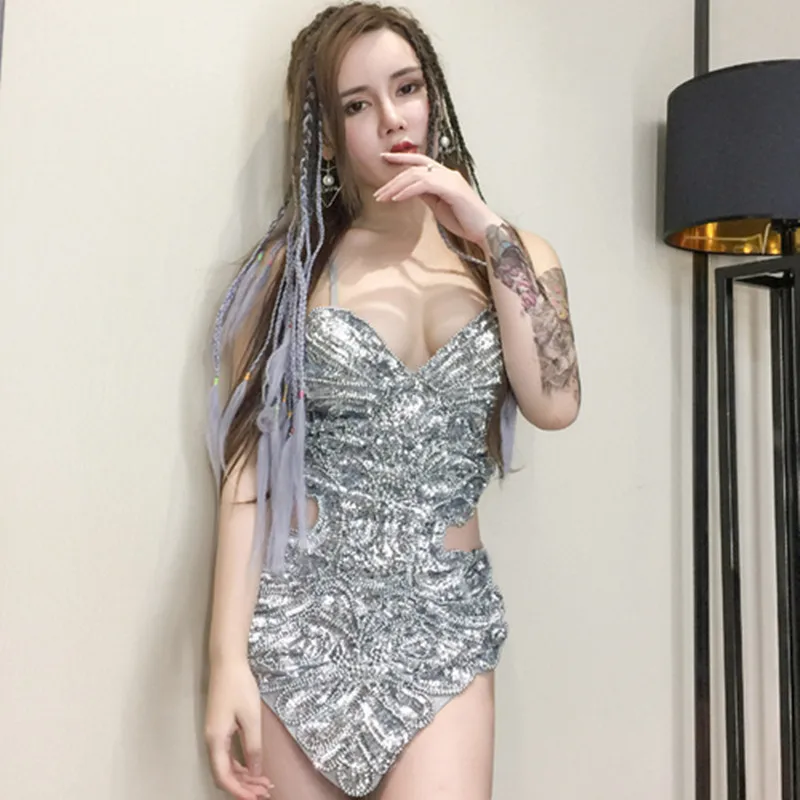 

New Fashion Sexy Halter Sequins Sparkling Slim Joker Slim Strap Women's Party Steel Tube Nightclub Girl Bar Singing Dancing Jazz