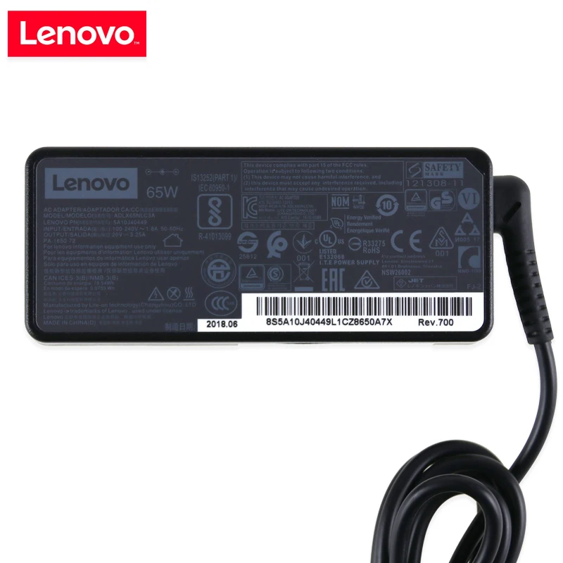 Lenovo 20 в 3.25A 65 Вт AC адаптер питания зарядное устройство для ноутбука lenovo ideapad 100 110 710S 310 310S Yoga 510 510-15ISK