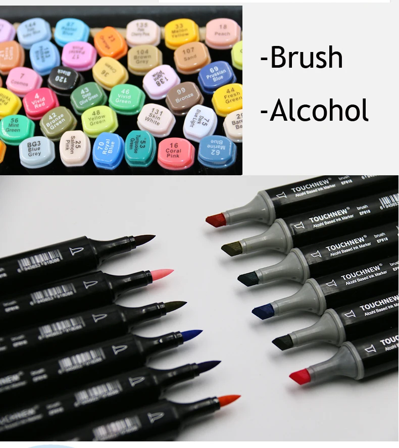 

168 Colors TOUCHNEW Alcohol brush art markers