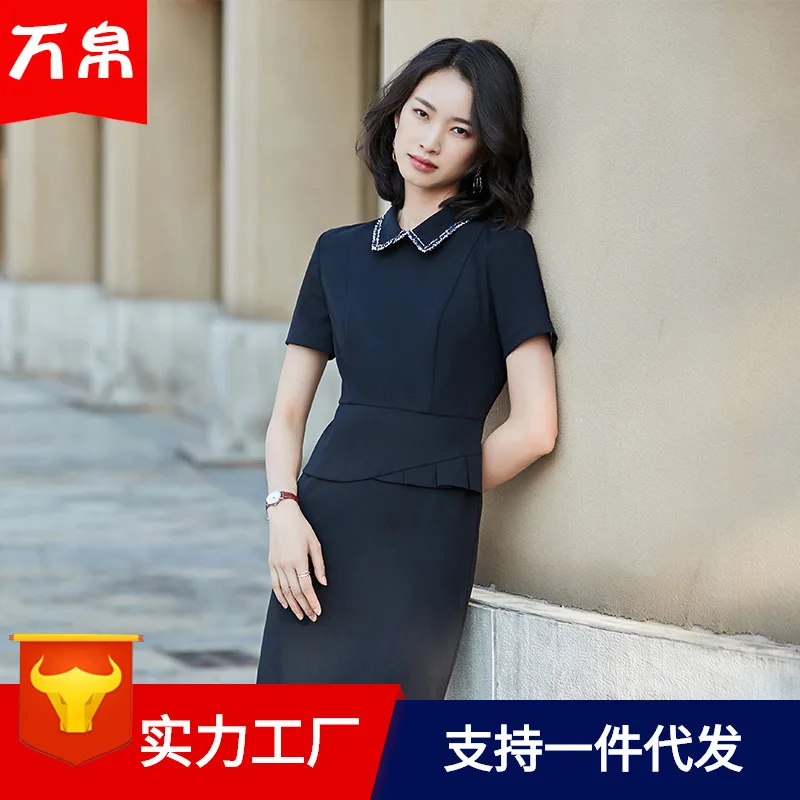 

New Style Graceful Dress Goddess-Style Fashion Slim Fit Able Workplace Work Clothes Elegant Commuting