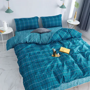 

Geometric Print Blue Bed Cover Set Kid Boy Girl Duvet Cover Adult Child Bed Sheets And Pillowcases Comforter Bedding Set
