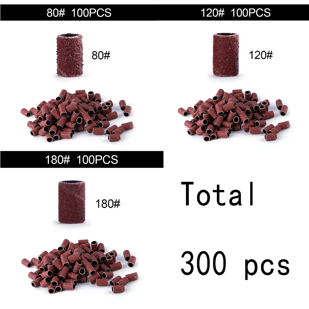 300pcs Профессиональная машинка для маникюра, электрическая ручка-дрель для ногтей, 10 шт., щетка для чистки ногтей, крепкая для ухода за ногтями, пилочка для удаления гель-лака, набор - Цвет: 300pcs