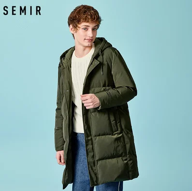 SEMIR, новинка, зимний мужской пуховик, 2XL, удлиненный пуховик на утином пуху, уплотненный, теплый, ветрозащитный, мужская верхняя одежда - Цвет: 02