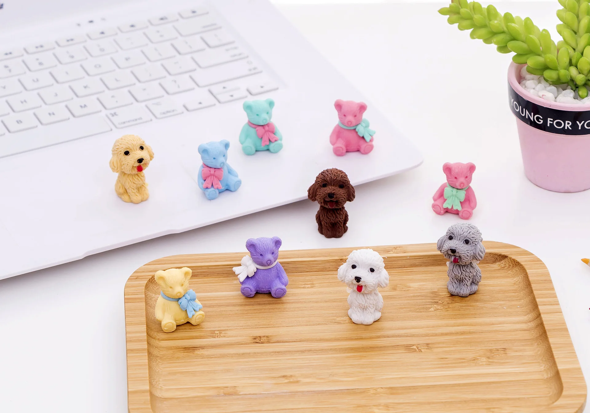 5 шт./компл. милый плюшевый Teddy bear ластик для студента офиса школы Творческий канцелярские милые дети Резиновая stude