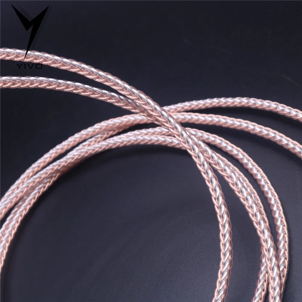 2pcs RCA to RCA Hi end HIFI OFC pure copper silver mixed Headphone Earphone Extension Audio Wire Cord Aux Cable Cables