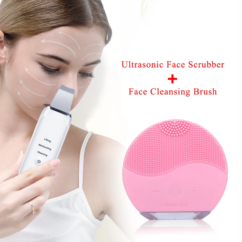 

Ultrasonic Face Scrubber Deep Face Cleaning Machine Face Cleansing Brush Ultrasonic Skin Scrubber Blackhead Remover USB