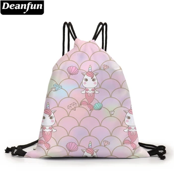 

Deanfun Drawstring Bag Cute Unicorn Mermaid Printed Pink Backpack Girls Outdoors Storage Pouch 60383