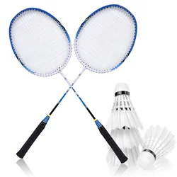 High Quality Aluminum Alloy Shock Absorption Badminton Racket Set LightWeight Training Racquets With Bag Outdoor Sports Supplies