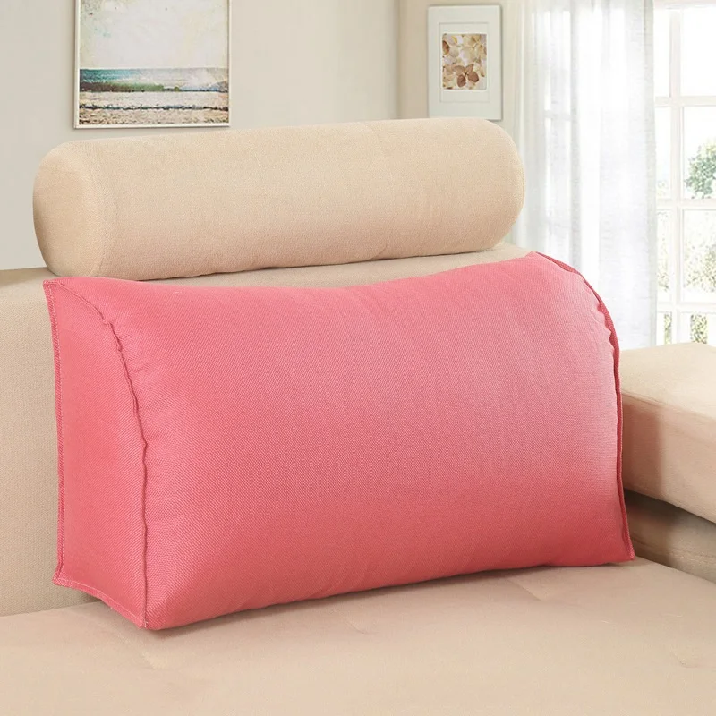 Подушка для сиденья, сплошной цвет, эргономичный дизайн, поясная подушка, большая подушка для кровати, дышащая подушка для спинки, съемная, домашний текстиль - Цвет: Watermelon red