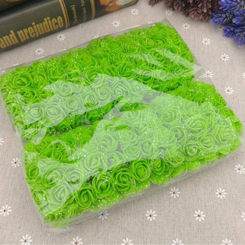 144PCc Диаметр 2 см маленький искусственный цветок розы пены украшение из