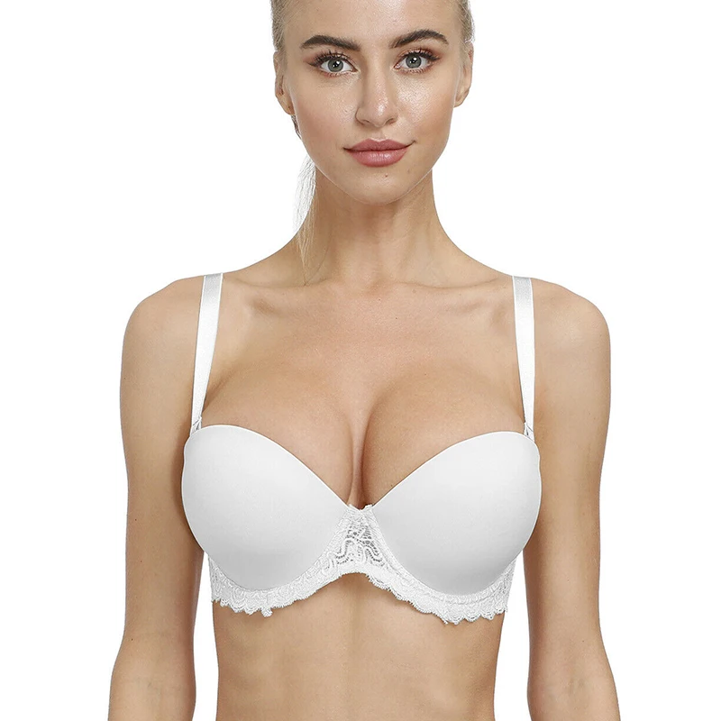 

New Plunge Women Sexy Bra Halter Strapless Multiway Lace Bralette Wire Bone Push Up 70 75 80 85 90 95 100 105 B C DD DDD E F G