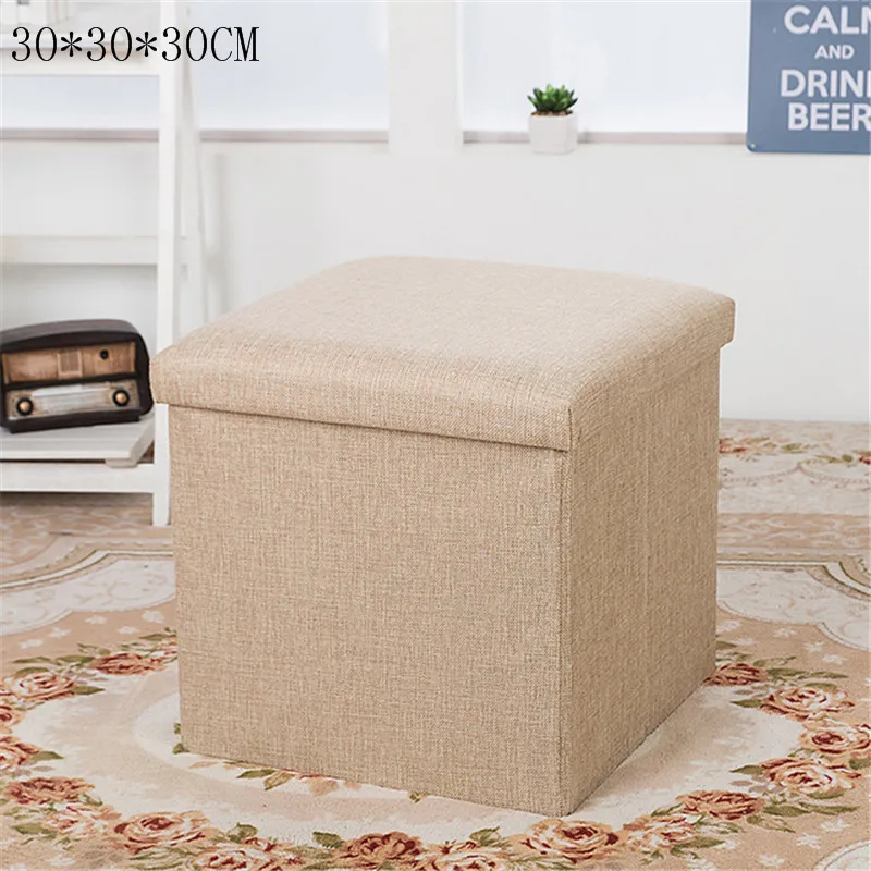 Beige Многофункциональный ящик для хранения табурета инновационный диван табурет для хранения, пуф для одежды, обуви, игрушек, закусок, журналов, органайзеров для дома - Цвет: Beige