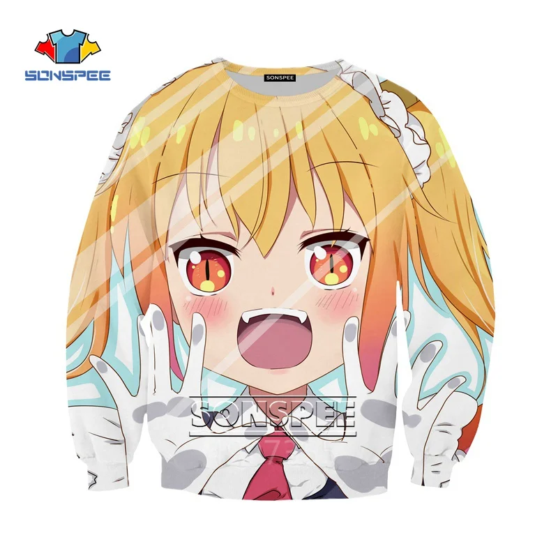 SONSPEE Miss Kobayashi's Dragon Maid 3D print Kid Sweatshirt Boys Girls Teens children's Clothes Tops long Sleeve pullover SW130 - Цвет: 1