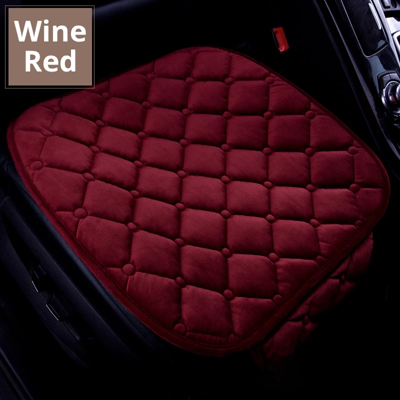 Теплая Передняя подушка для автомобильного кресла, чехол для автомобильного сиденья, подушка, универсальный автомобильный зимний протектор сиденья для Audi BMW Benz Toyota Honda Volkswagen - Название цвета: Wine red
