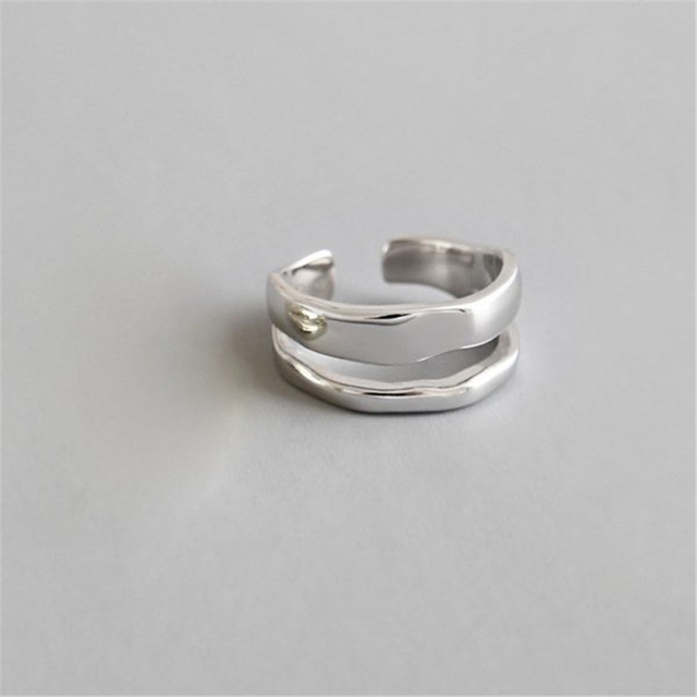 Silver Color Metal Punk Geometric Open Rings Design Finger Rings for Women Men Minimalist Fashion Party Jewelry Gifts