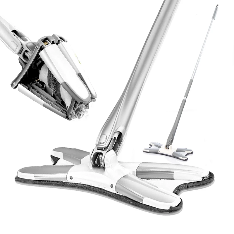 Hand Free Mop Washing Flat Floor Easy Wringing Microfiber Replacement Pad For Home Kitchen Hardwood Laminate Wet And Dry Mop Kit