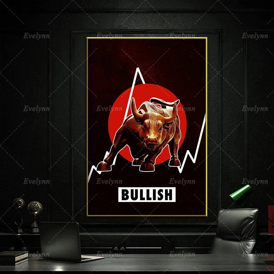 

Bullish Poster | Stock Market Wall Art Posters and Prints Modular Pictures for Living Room Bedroom Decoration Canvas Painting