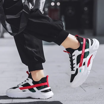 

New Arrival Classics Style Men Running Shoes Cow Split Mesh Men Sport Shoes Lace Up Outdoor Jogging Shoes