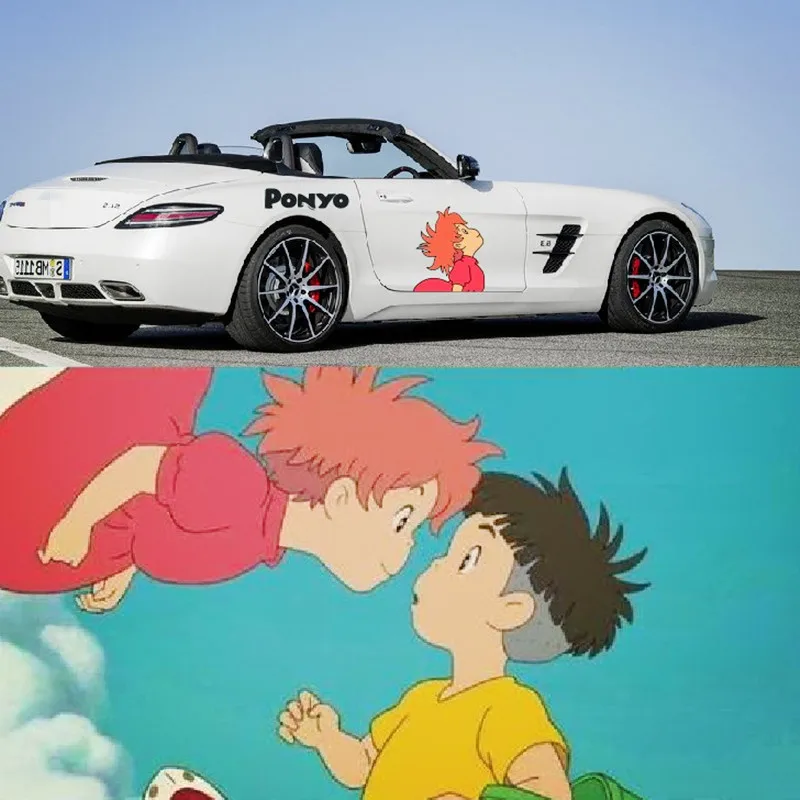 Наклейки для автомобиля Ponyo и Sosuke, Унесенные в спираль аниме серии, Мультяшные креативные персональные наклейки, наклейки для украшения тела