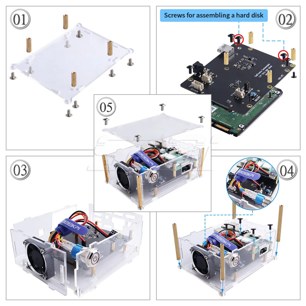 52Pi Новая версия! Raspberry X825 2 5 дюймов SATA HDD/SSD плата расширения хранения акриловый