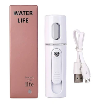 

Facial Steamer Nano Steamer Handy Mister Facial Mist Spray Moisture Face Sprayer Rechargeable Mini Usb Charging Facial Spa(White