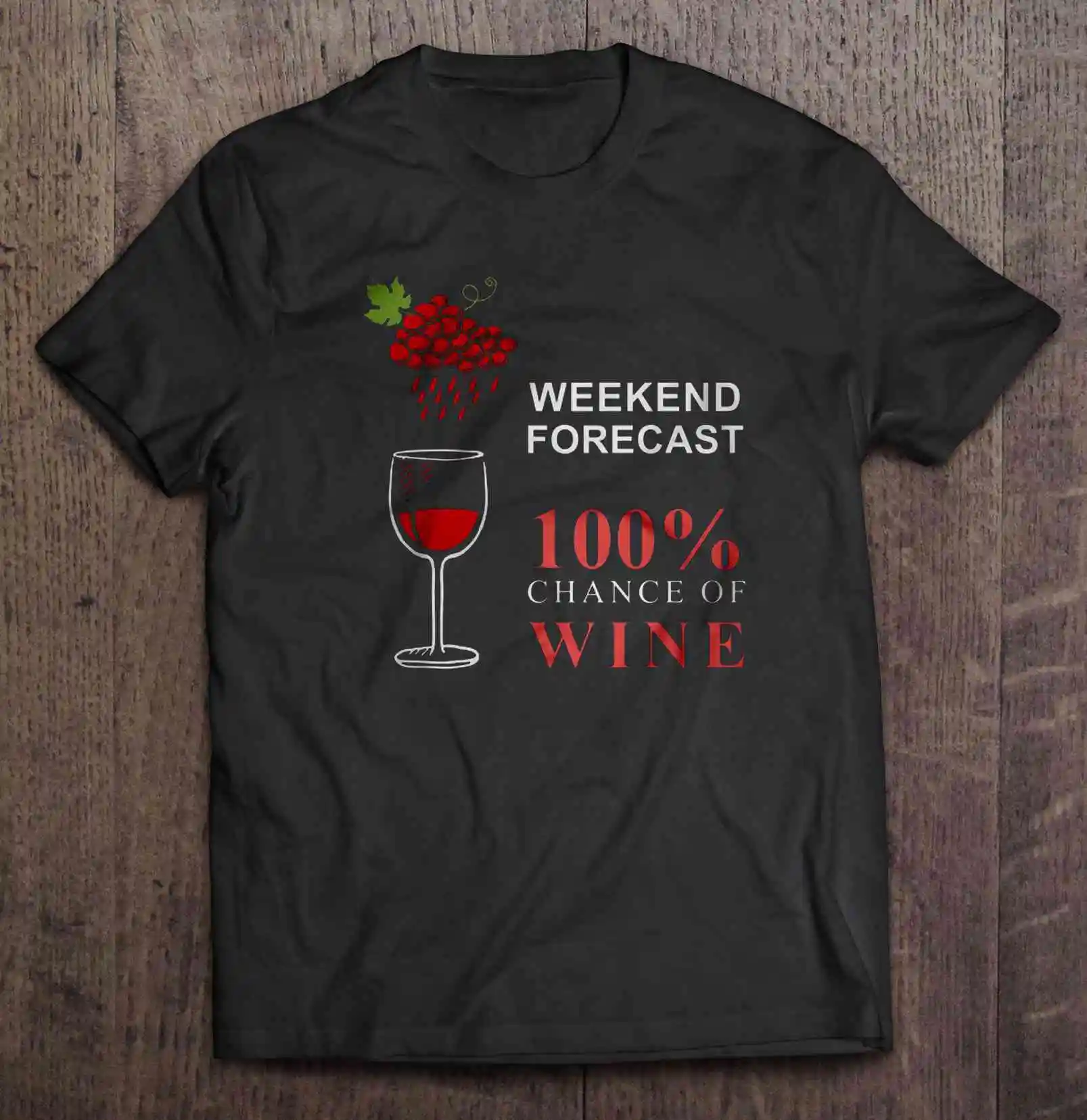 Weekend Forecast 100% Шанс футболка винного цвета | Мужская одежда