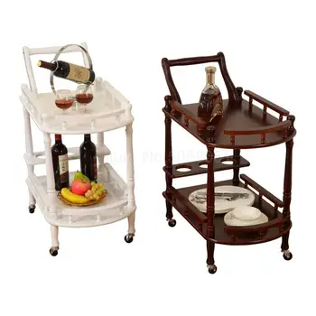 

Restaurant delivery car double solid wood Hotel wine cart tea snack car cake car 4S shop mobile car