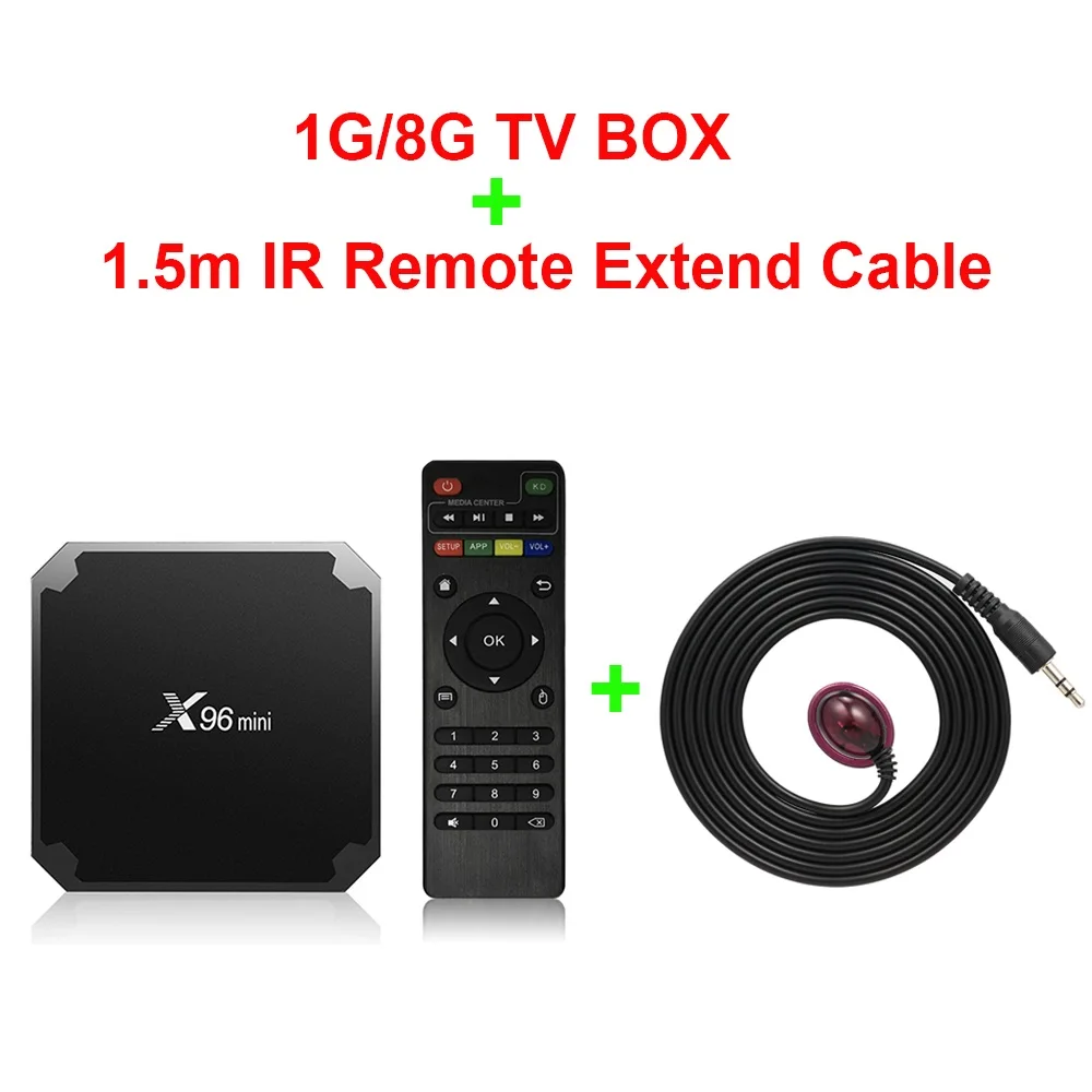 Docooler X96 Мини ТВ-бокс Smart Android 7,1 tv BOX 2 Гб 16 Гб Amlogic S905W четырехъядерный 2,4 ГГц WiFi медиа-приставка-Top Box 1 ГБ 8 ГБ X96mini - Цвет: 1G8G with IR cable