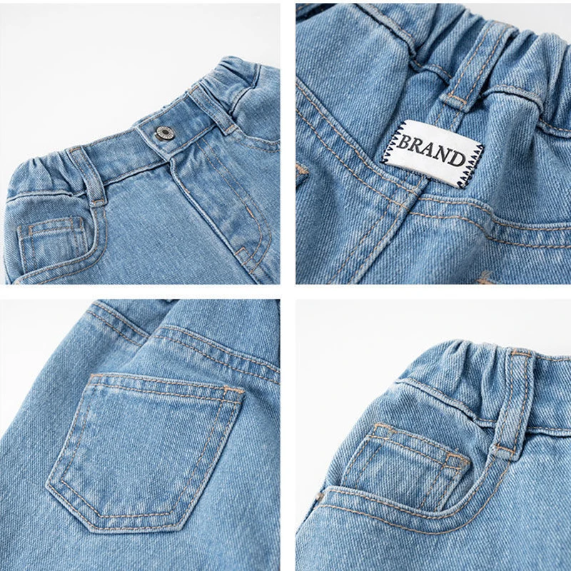 New Shorts Denim Thin Short Trousers Children Short Jeans Kids Baby Stretch Boardshorts Boy Summer Shorts Staright Jeans kids shorts