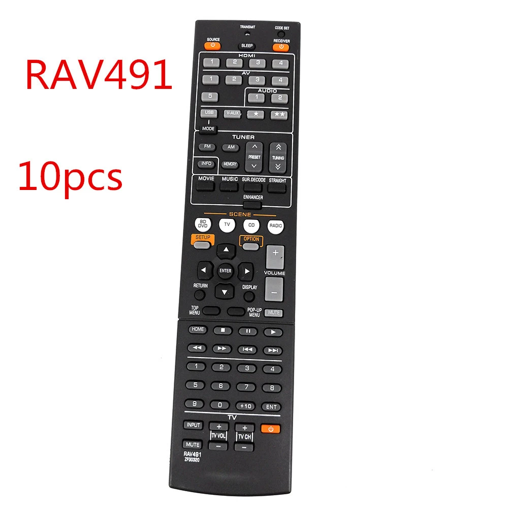 10pcs new remote control rav491 zf30320 for yamaha htr 4066 rx v475 av receiver radio tv replace rav375 rx v375 rav494 rx v479 remote controls aliexpress