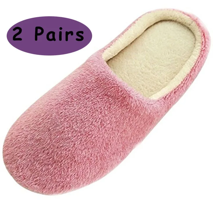 

2 Pairs Shoes Women Home Slippers Men House Flats Bedroom Slippers Ladies Hotel Slippers Soft Flip Flops Indoor Slides Zapatos