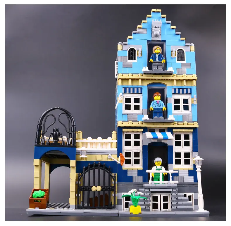 

ree Shipping 10190 Creator European Market 15007 1275Pcs Street View Model Building Kit Brick Educational Toys Christmas Gifts
