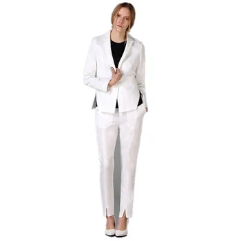 

Custom white ladies suit two-piece suit (jacket + pants) female formal office business suit fashion new female overalls suit