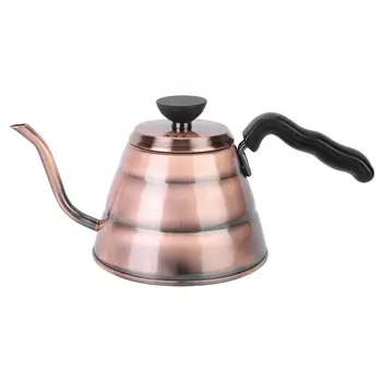 

Moka Pot 1000ml Stainless Steel Coffee Pot Long Spout Drip Kettle for Home Coffee Shop Use Bronze Color Mocha Coffee Pot
