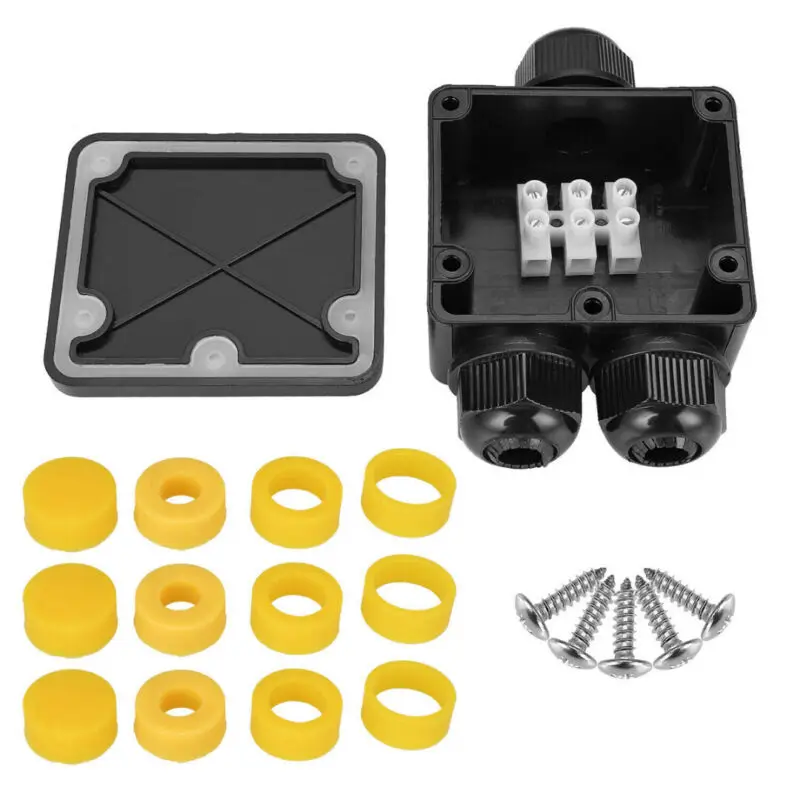 

Made of high quality material 3-Way IP68 Waterproof Junction Terminal Box Distribution Cable Connector Set
