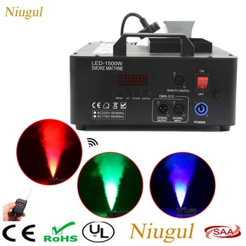 

1500W Smoke Machine With 24X9W RGB LED Lights/Wireless Remote DMX512 Control Stage Fog Machine For Bar Disco DJ /Vertical Fogger