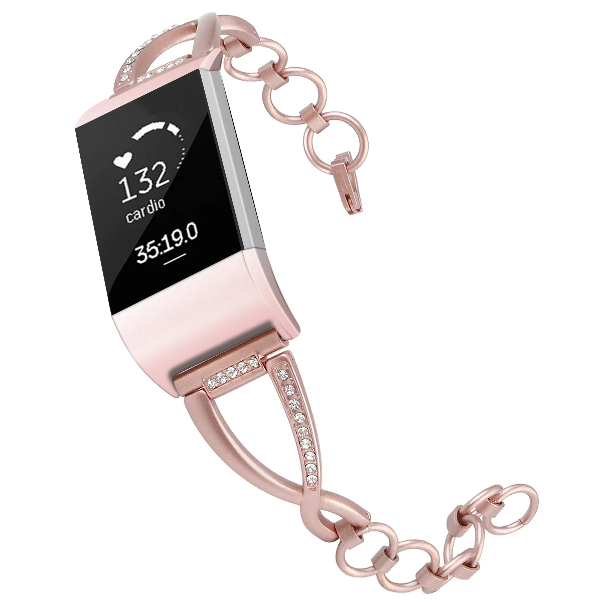 Цепное металлическое кольцо, ремешок для часов S L Fitbit Charge 2, ремешок для часов, браслет из нержавеющей стали
