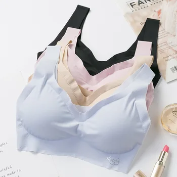 

Seamless Bra Fitness Candy Color Women Underwear Gathers Shock-Proof Thin Pad Sexy Push Up Bra Female Intimate Bralette Lingerie