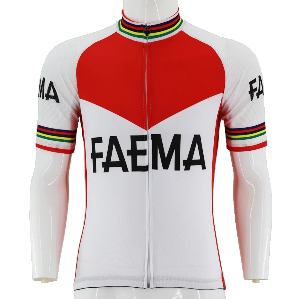 Retro Cycling Jersey Pro Team Men Bike Shirts Red /white Road Cycling Clothing Mtb Bicycle