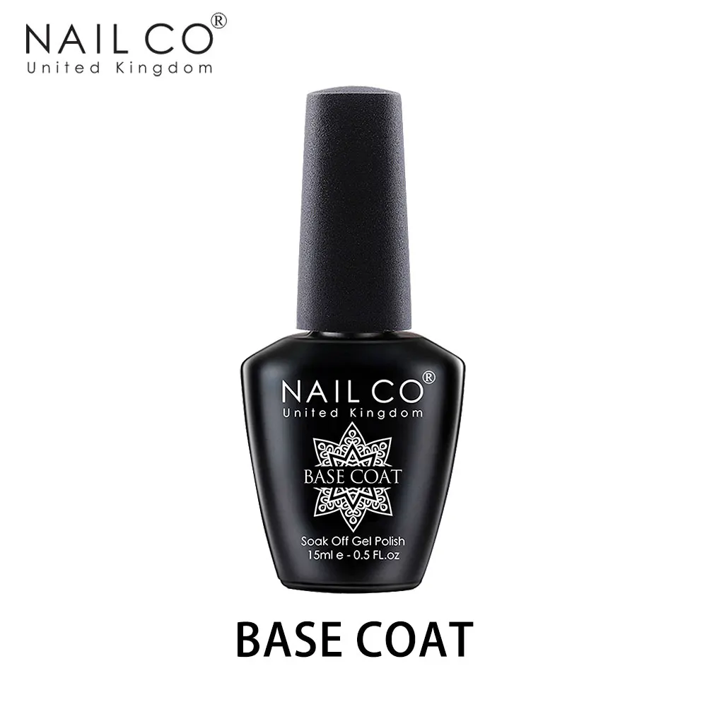 NAIL CO Gel Nail Polish 15ml Base Foundation and No Wipe Top Coat Transparent Primer Soak off Lacquer Rose Gold Varnish 3