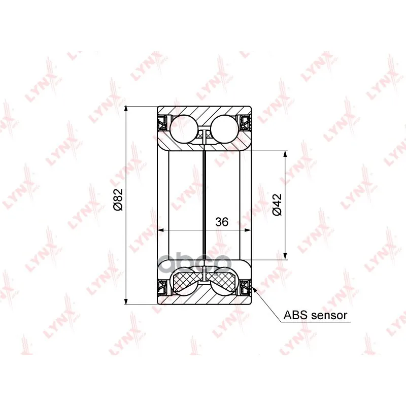 Подшипник Ступицы Передний С Abs(36x42x82) Lynxauto Wb1185 LYNXauto арт. WB1185