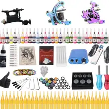 Профессиональный Полный роскошный комплект татуировок машина 3 шт. лайнер+ шейдер+ роторный пистолет 30 чернил Набор блок питания Поставка ручек сплав коробка