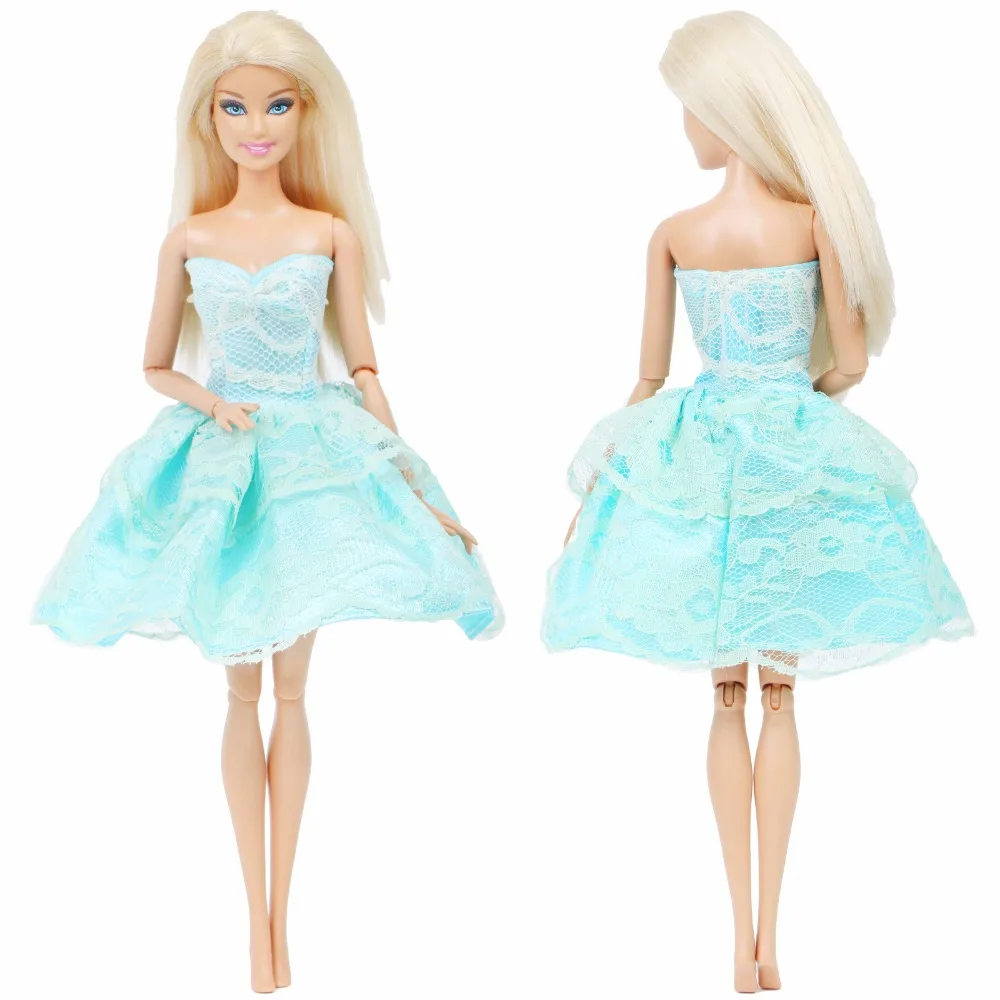 5x милое короткое мини-платье принцессы Цветочная кружевная юбка для свадебной вечеринки платье Повседневная Одежда Аксессуары Одежда для куклы Барби Детские игрушки