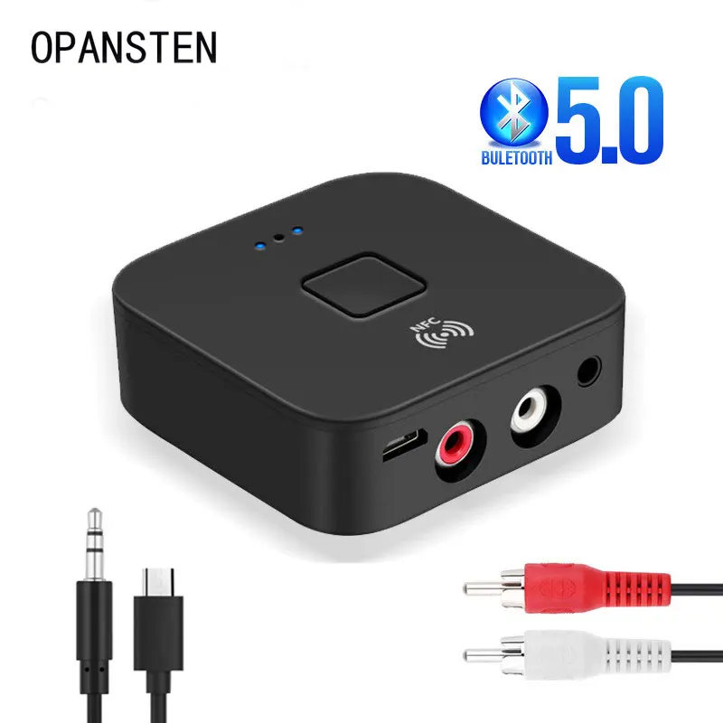 Opansten Wireless 5.0 Bluetooth Receiver NFC APTX adapter 3.5mm AUX/RCA Car Music Audio For Headphone Speaker | Электроника