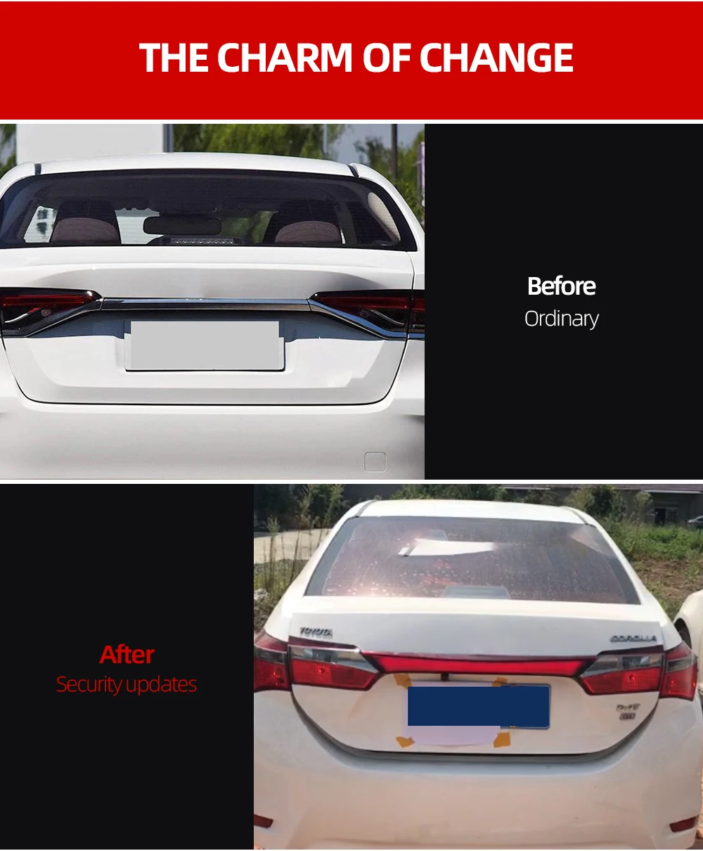 2 шт. для Toyota corolla- задний бампер багажник задний свет, светодиодные задние фонари отражатель тормозной Предупреждение льный сигнал противотуманная фара