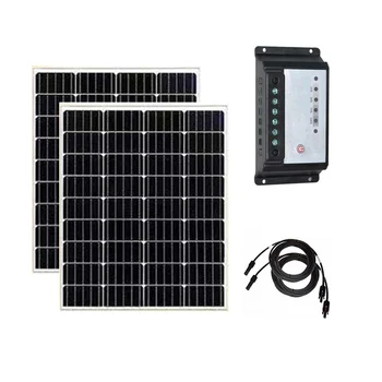 

Solar Panel Kit Complete 100w 200w Solar Module 100 watt 12 volt Solar Charge Controller 12v/24v 20A Cavaran Car Camping Boat