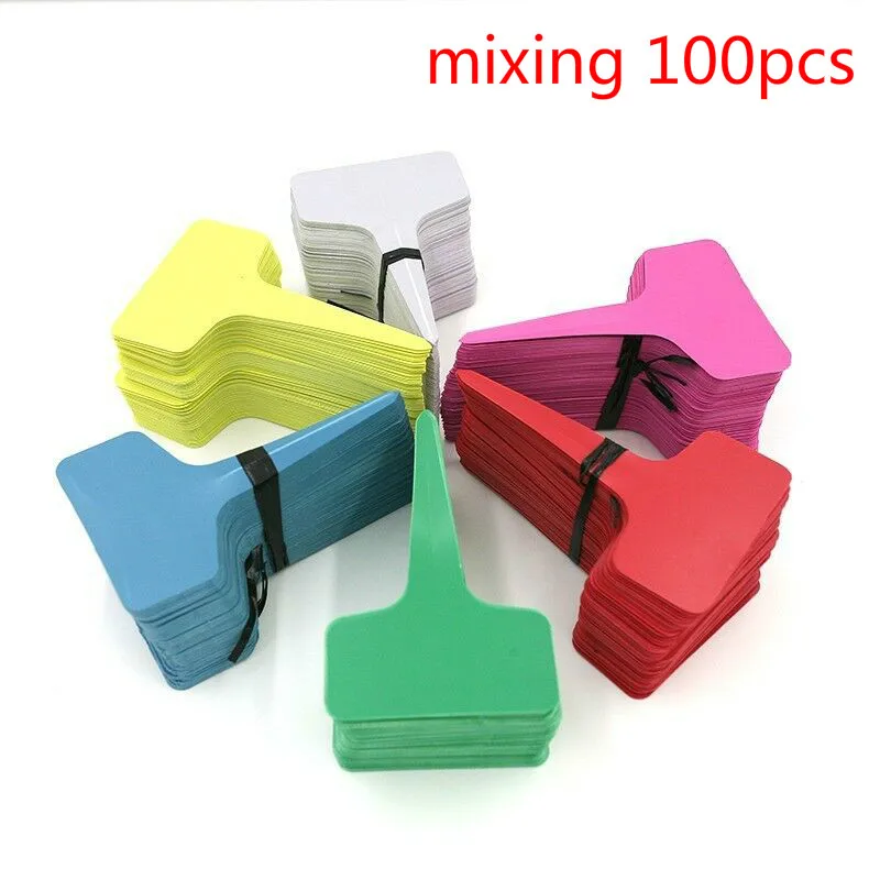 

100pcs/set of colorful plant tag garden mini T tag flower tag plastic nursery garden greening flower pot