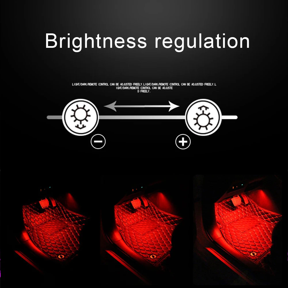 Авто украшение 4 шт./компл. 4* 12LED атмосферные лампы автомобиля RGB полосы света автомобиля-Стайлинг автомобиля интерьерные огни